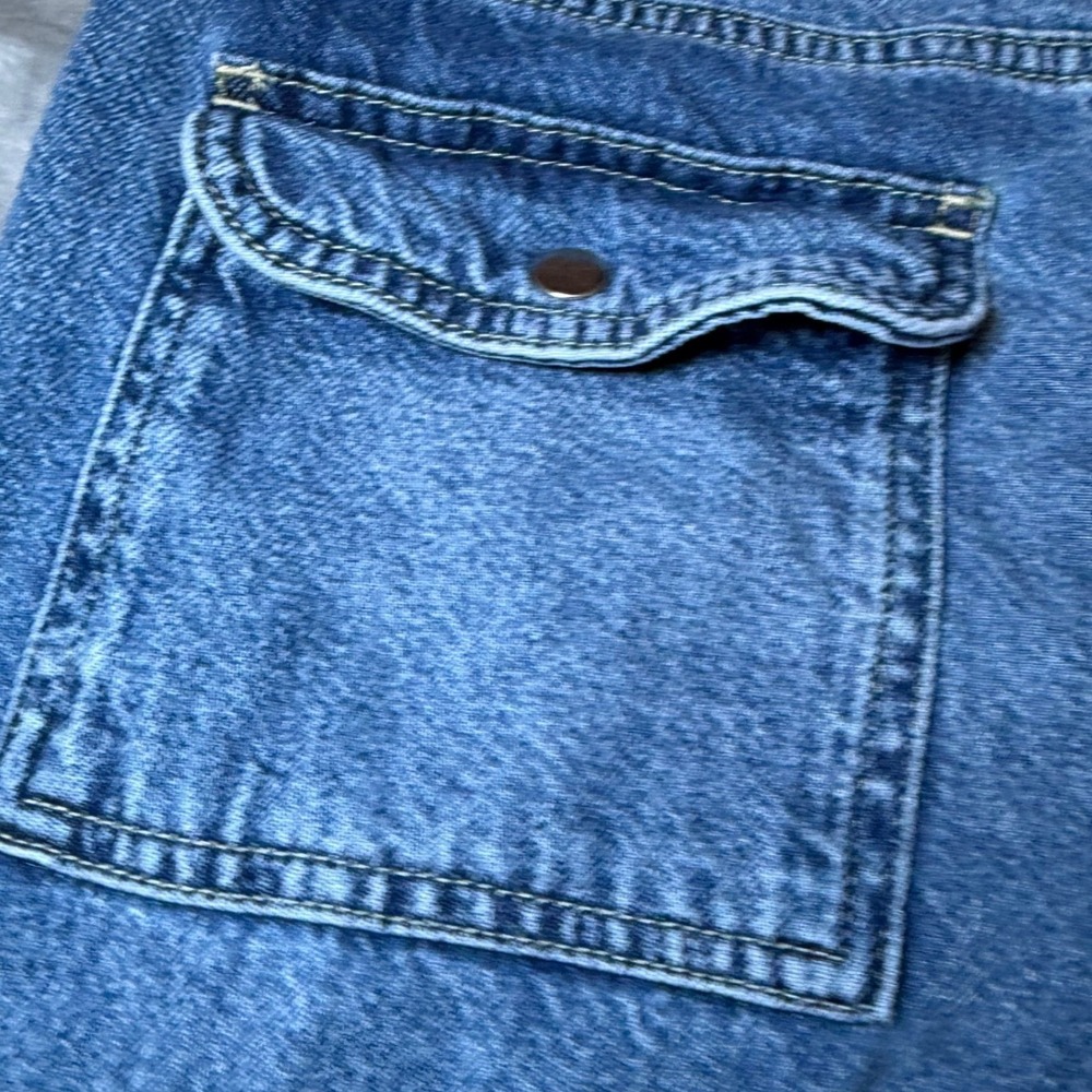 Aeropostale Womens Size 6 Utility Cargo Jeans Blue Denim Wide Leg Y2K Baggy - Picture 7 of 16